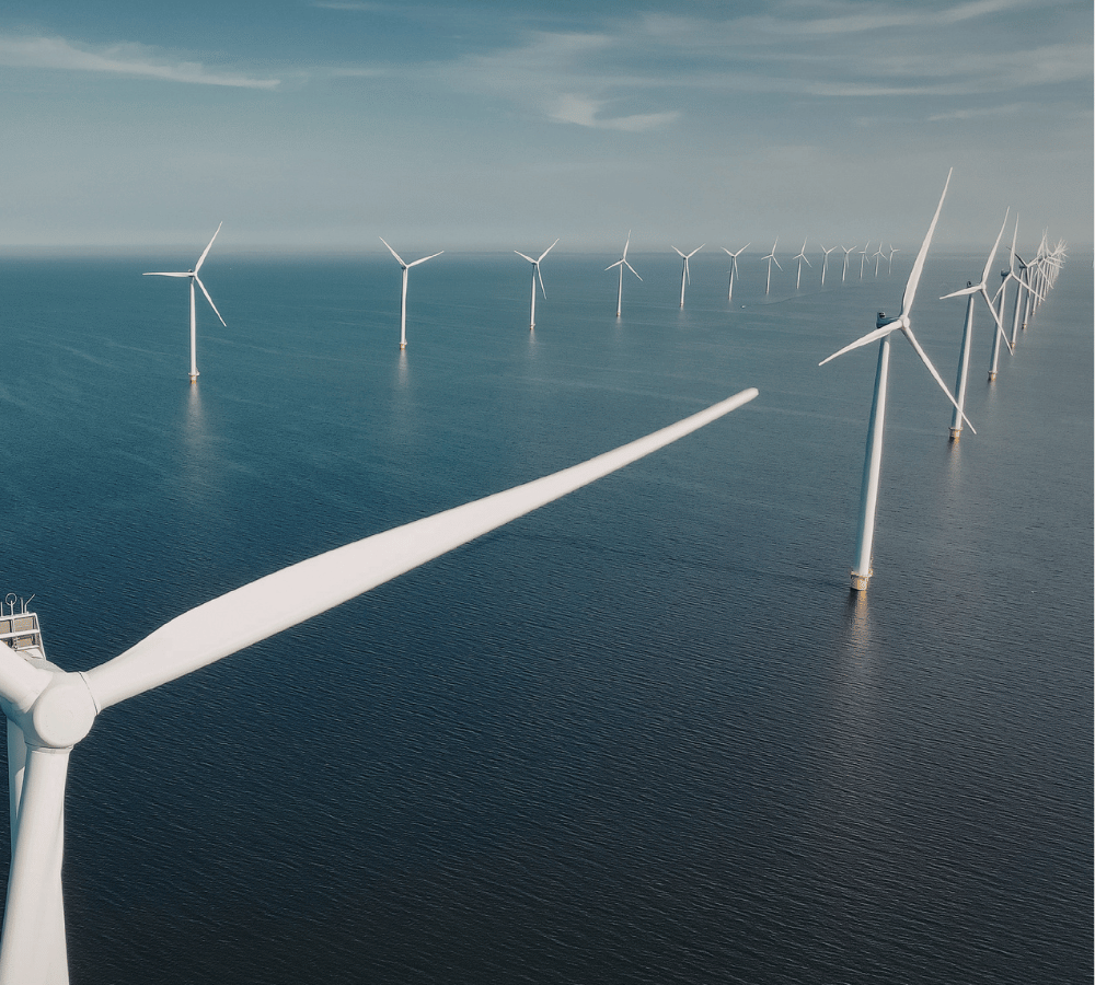 wind farm in the sea