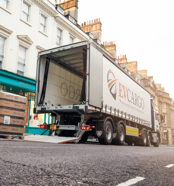 EV Cargo lorry on high street